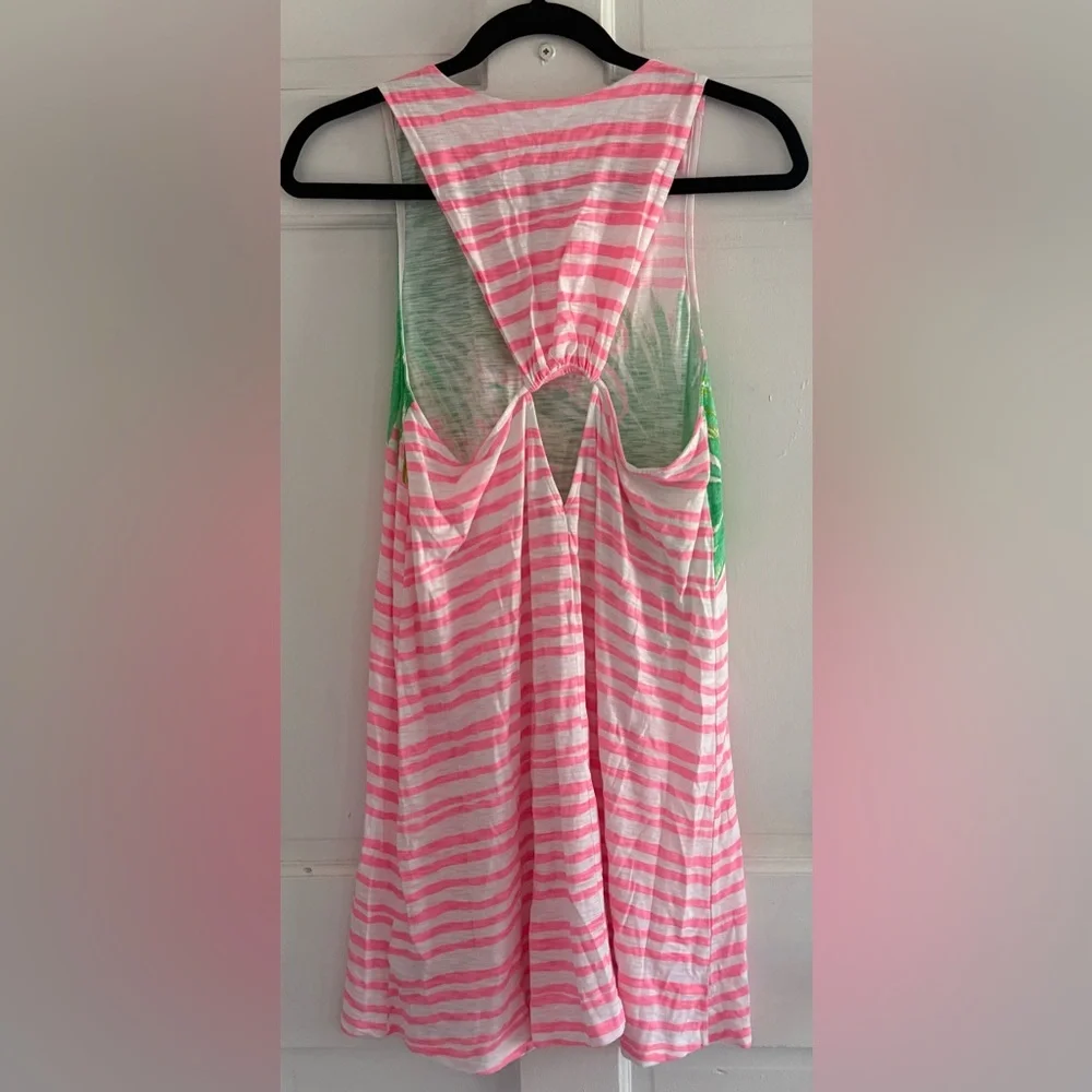 Lilly Pulitzer Whitney Gone Coconuts Swing Dress Cover Up XS Pink Green - Picture 8 of 9
